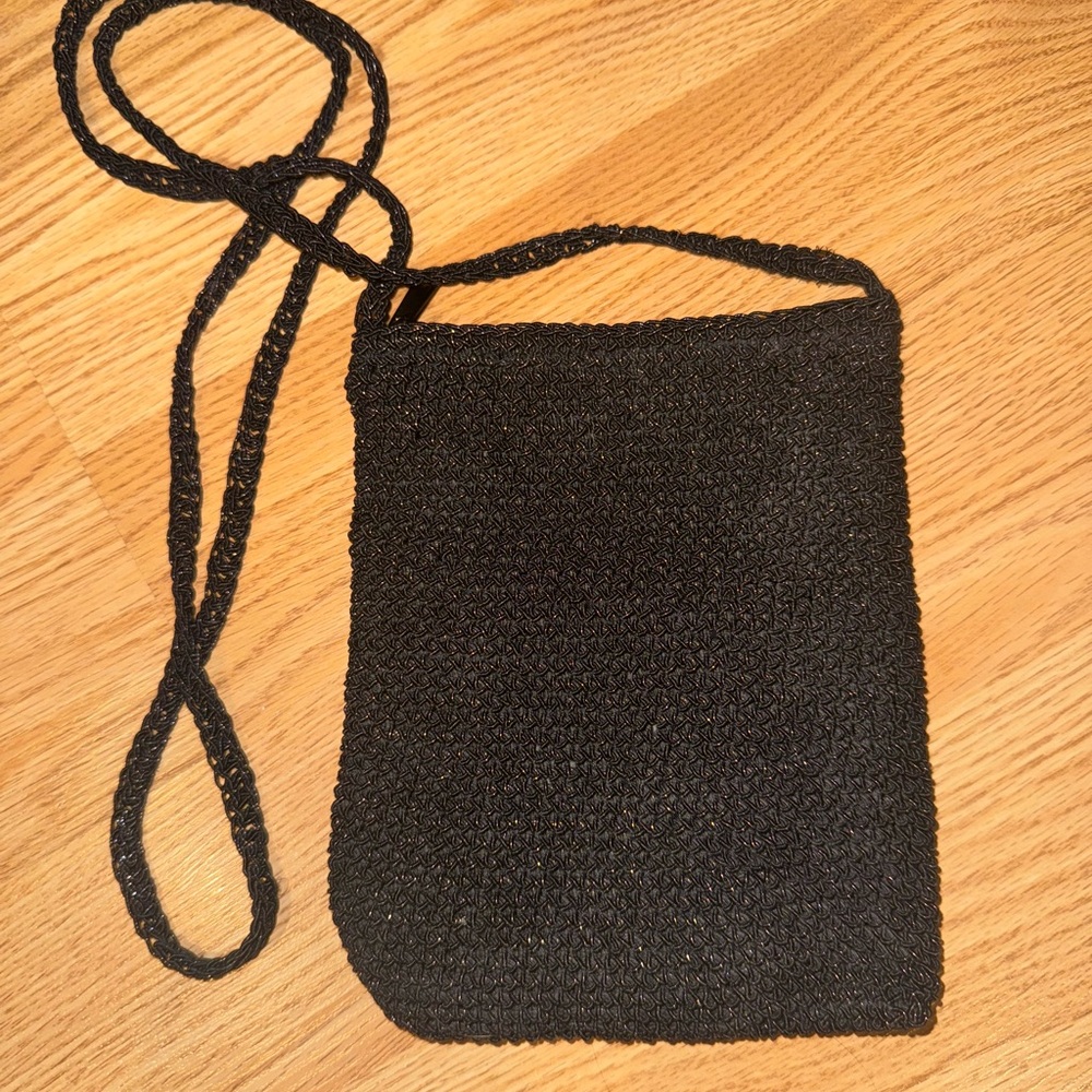 Black Crochet Crossbody Bag